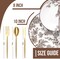 Trendables Fancy Plastic Wedding Dinnerware Set – Gold Disposable Forks Spoons Knives, 10” Charger Plates & 8” Dessert Plates – Elegant Reception, Holiday, Banquet & Special Event Supplies